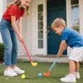 Pikkukuva 7 / 9: Yleinen lasten golfsetti, taaperoiden golfsetti, taaperoiden golflelusetti, kannettava ulkoilulelu takapihan harjoitteluun, perhepeliin