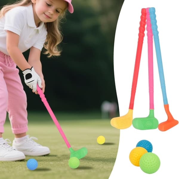Yleinen lasten golfsetti, taaperoiden golfsetti, taaperoiden golflelusetti, kannettava ulkoilulelu takapihan harjoitteluun, perhepeliin