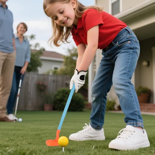 Yleinen lasten golfsetti, taaperoiden golfsetti, taaperoiden golflelusetti, kannettava ulkoilulelu takapihan harjoitteluun, perhepeliin