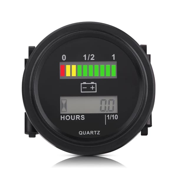 Batteriindikator, LED Digital Mätare, Kompatibel med 12V/24V/36V/48V/72V, Timräknare,A