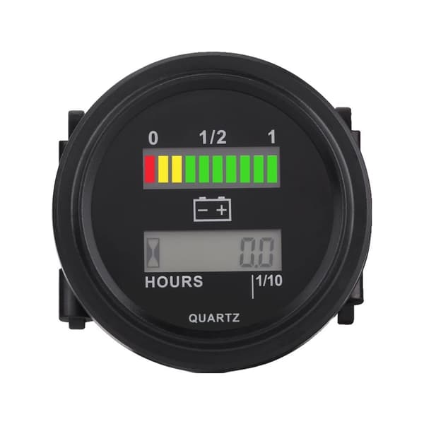 Batteriindikator, LED Digital Mätare, Kompatibel med 12V/24V/36V/48V/72V, Timräknare,A