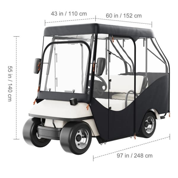 Golfvognsindkapsel, 420D polyester materiale, universel pasform, 95x40x60 tommer