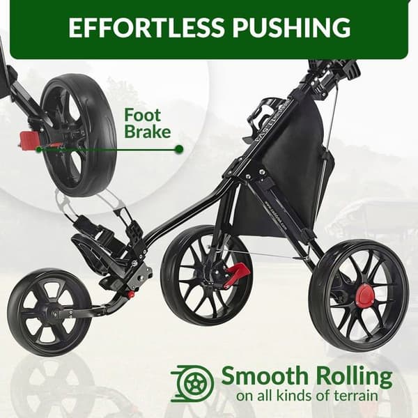 Caddytek Golf Cart - CP-115-3BLK - CaddyLite 3-Wheel Golf Cart 11.5 V3 - Lätt, lätt att fälla ihop