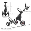 Miniatyrbild 2 av 4: Caddytek Golf Cart - CP-115-3BLK - CaddyLite 3-Wheel Golf Cart 11.5 V3 - Lätt, lätt att fälla ihop
