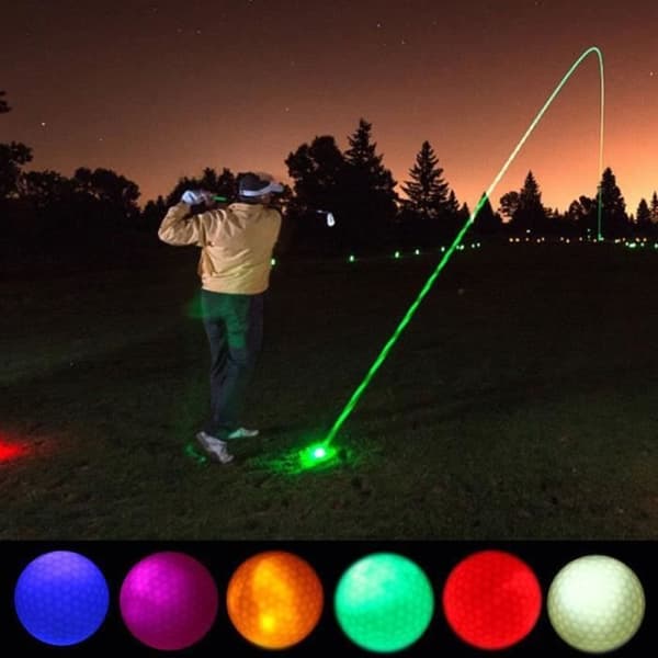 TEMPSA 6PCS LED-lysande golfboll Fluorescerande nattfärg Slumpmässig