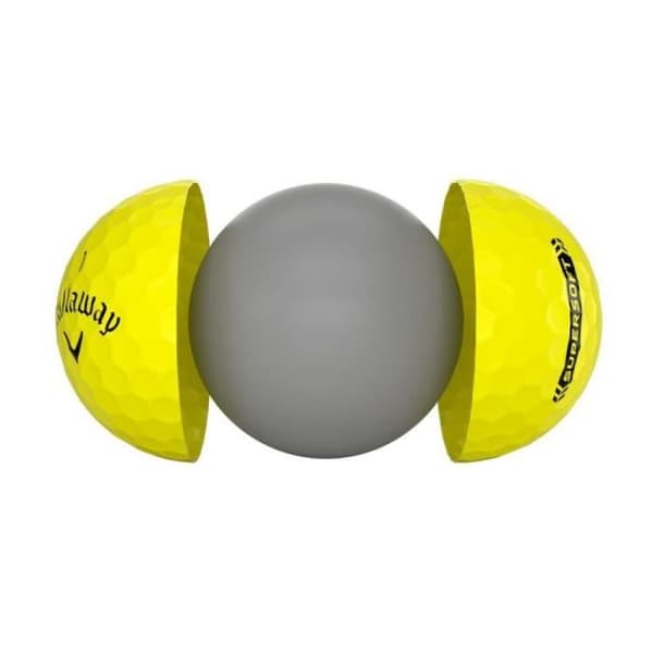 Kartong med 12 Callaway Supersoft Golfbollar Gul Ny