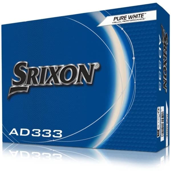 Förpackning med 12 Srixon AD333 vita golfbollar ny