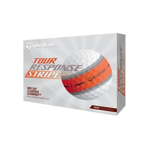 Golfboll - Taylormade - Tour Response Stripe 2024 - Gul - Mixad - x12