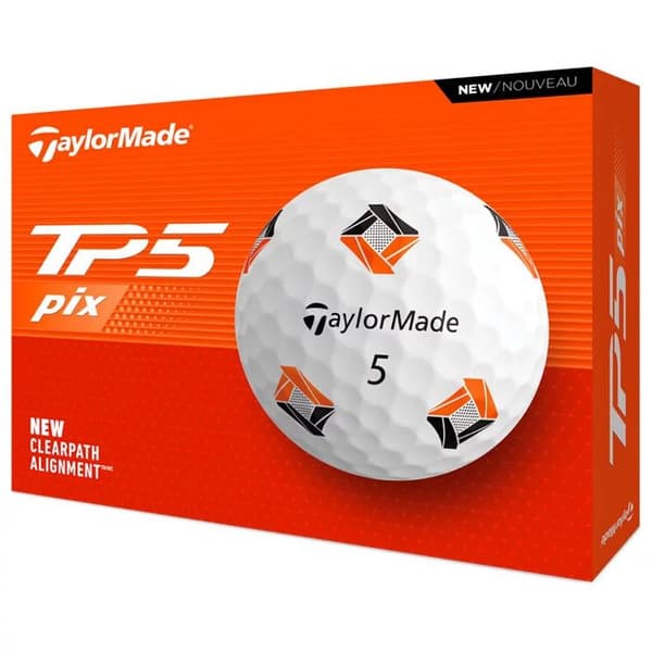 Golfboll - Taylormade - TP5 Pix 2024 - Vit - Unisex - x12
