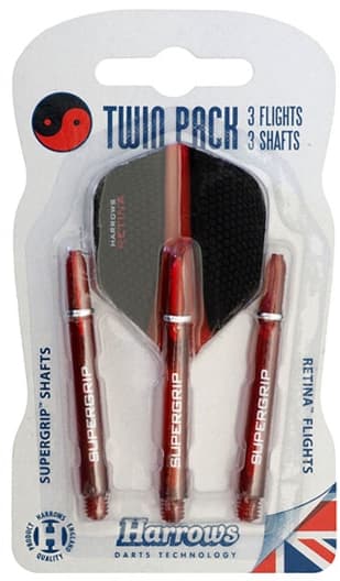 Set of dart shafts and flights HARROWS SUPERGRIP+RETINA