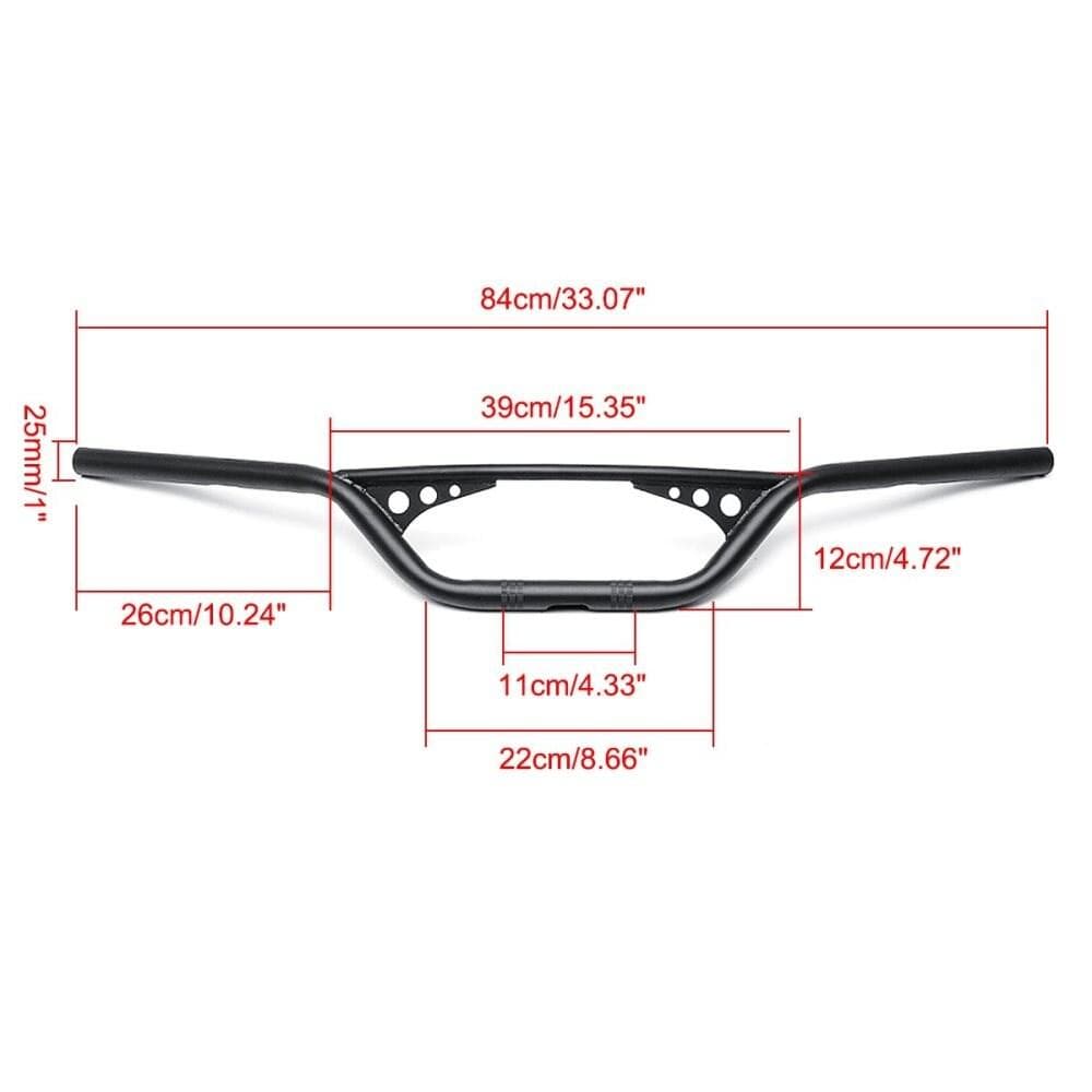 1 tum 25 mm 84 cm/33,07 tum Järn Universal Motorcykel Drag Z Bar Styrstång(svart)