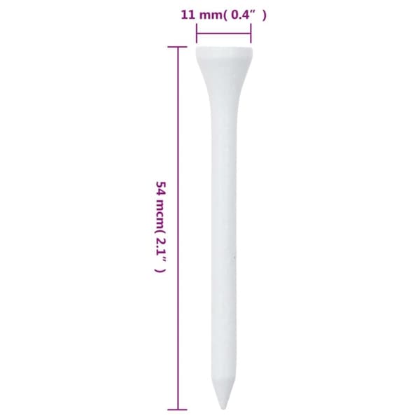 vidaXL golf-tees 1000 stk. 54 mm bambus hvid