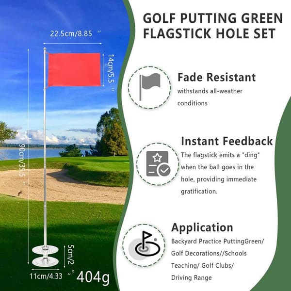 Golfhulskop og Flag, Bærbart Design, Ægte Puttingoplevelse, Ideel til Øvelse i Haven
