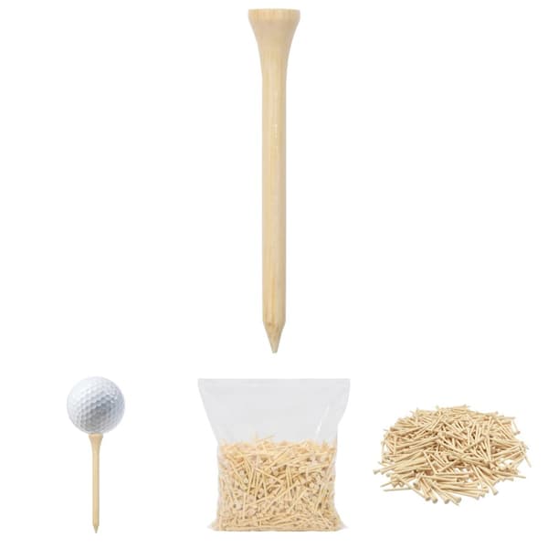 The Living Store golf-tees 1000 stk. 83 mm bambus -  Golftees