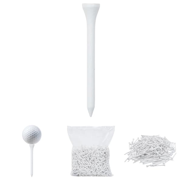 The Living Store golf-tees 1000 stk. 83 mm bambus hvid -  Golftees