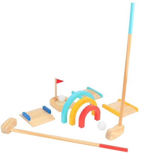 TOOKY TOY Puinen golfsetti 2 hengelle 13 kpl.