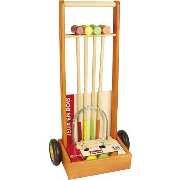 Träkroketset för barn - JEUJURA - 4 spelare - Trävagn