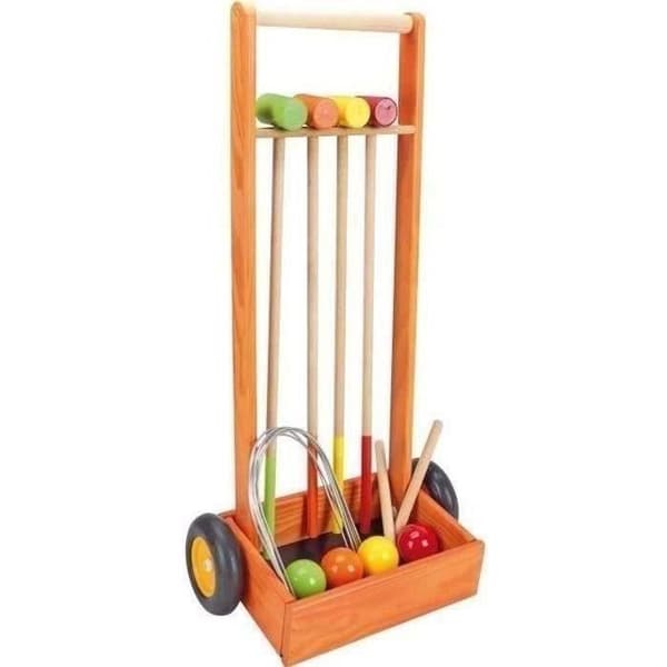 Träkroketset för barn - JEUJURA - 4 spelare - Trävagn