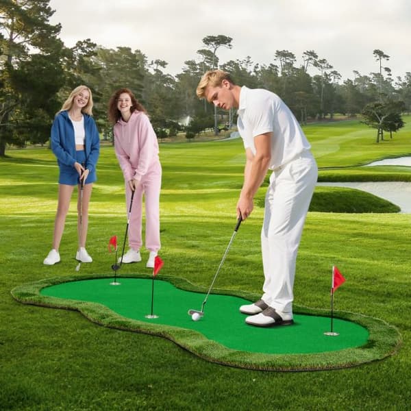 Golftræningsputtemåtte, 10x5 ft, Grøn