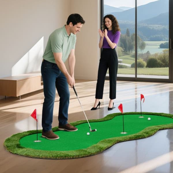 Golftræningsputtemåtte, 10x5 ft, Grøn