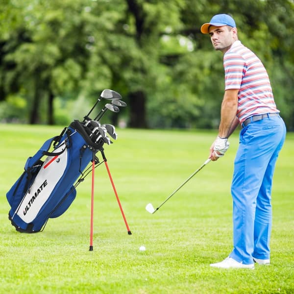 Golfkølle sæt, 9 dele til begyndere med stativtaske, ergonomisk design, kraftig metal