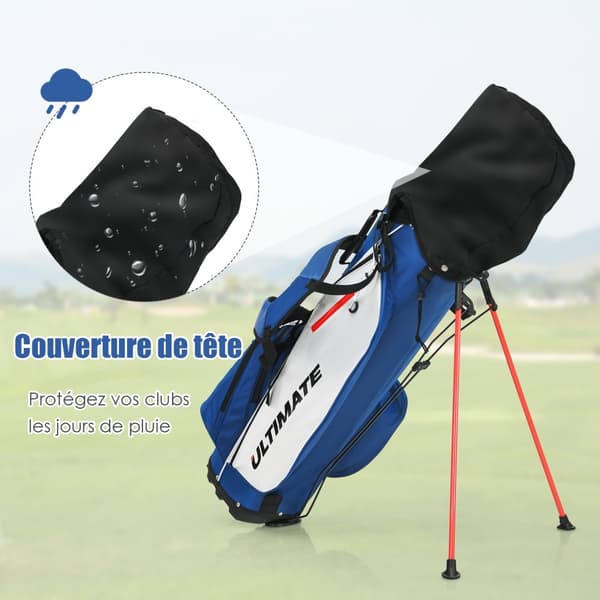 Golfkølle sæt, 9 dele til begyndere med stativtaske, ergonomisk design, kraftig metal