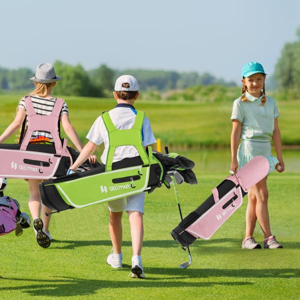 Golfmailasetti, Junior Täydellinen seisontalaukun sateenvarjo, 8.5"x5.5", Vaaleanpunainen