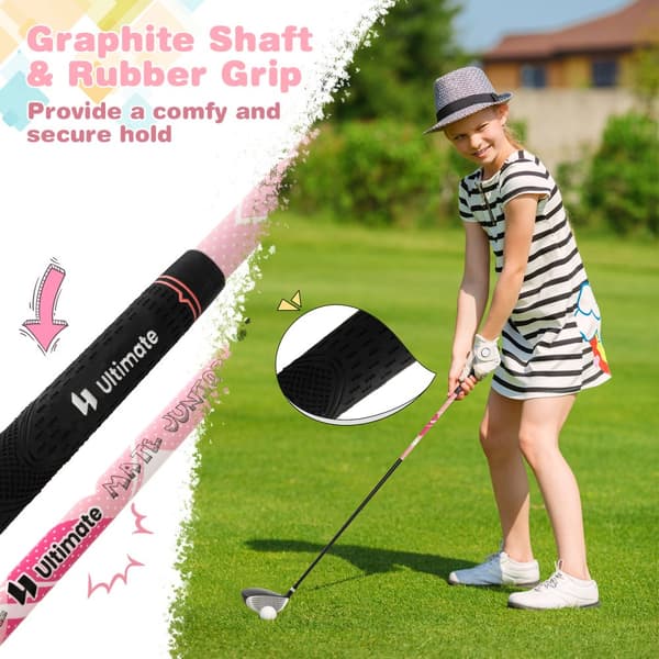 Golfmailasetti, Junior Täydellinen seisontalaukun sateenvarjo, 8.5"x5.5", Vaaleanpunainen