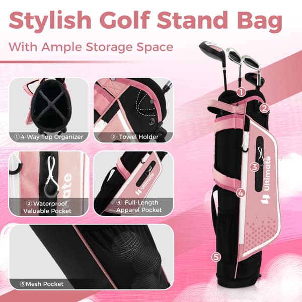 Golfklub sæt til børn, 8,5"x5,5", Pink