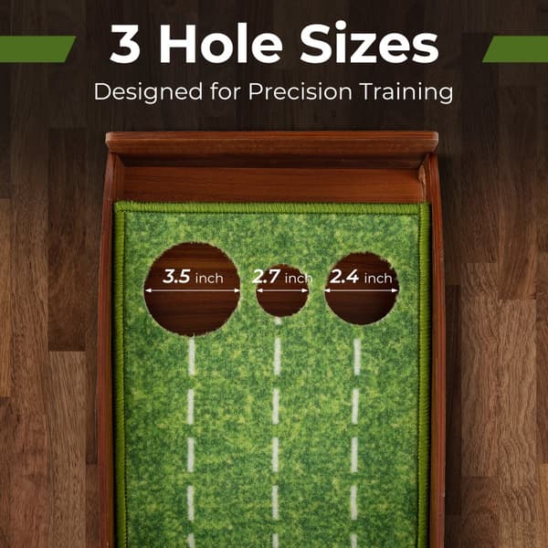 Golf Putting Mat, 10x1.2x0.5 ft, Brun Grøn