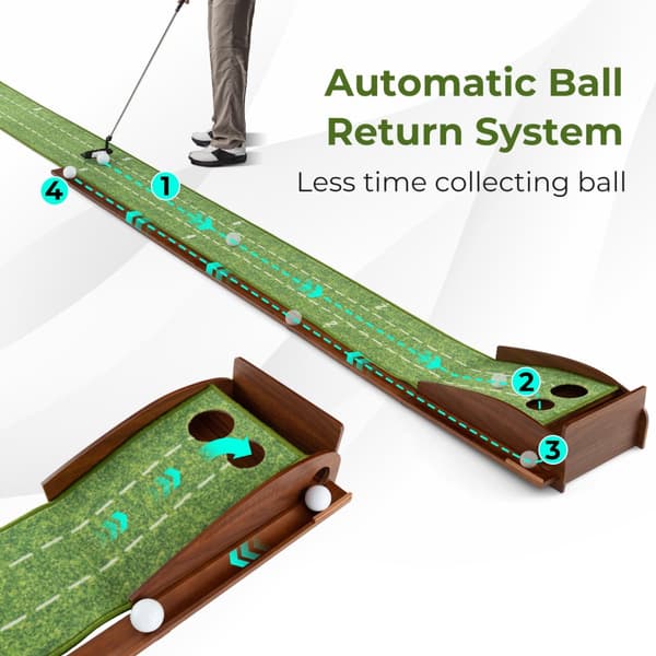 Golf Putting Mat, 10x1.2x6 ft, Brun Grøn