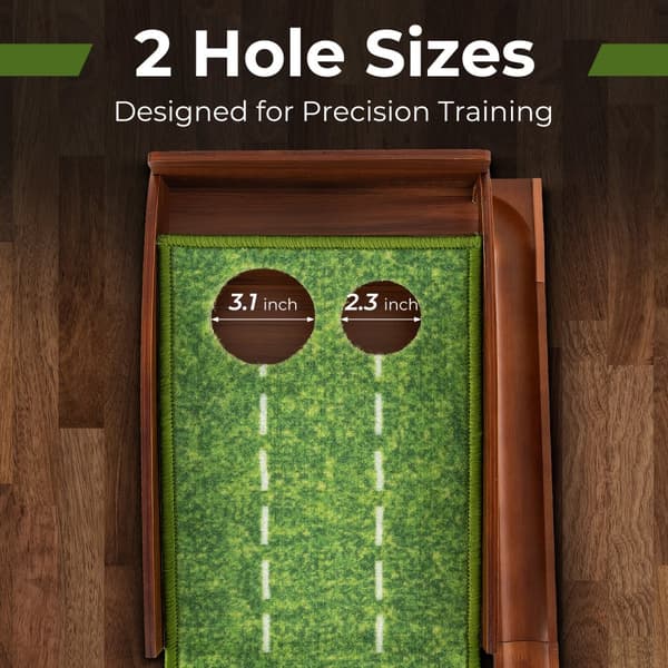 Golf Putting Mat, 10x1.2x6 ft, Brun Grøn