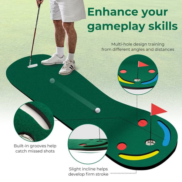 Golf putting green sæt, 9,8x3 ft, grøn