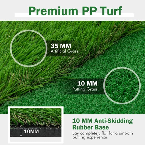Golf Putting Green, Kunstgræs-S, 10x5 ft, Grøn