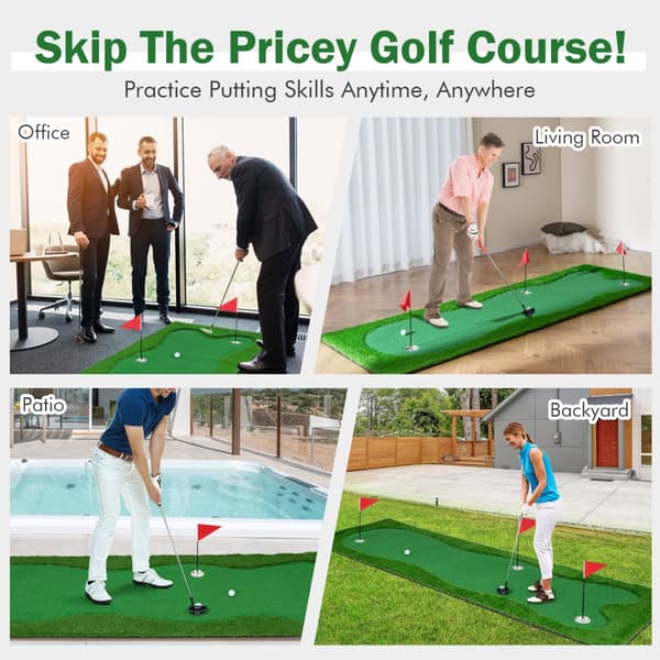 Golf Putting Green, Kunstgræs-S, 10x5 ft, Grøn