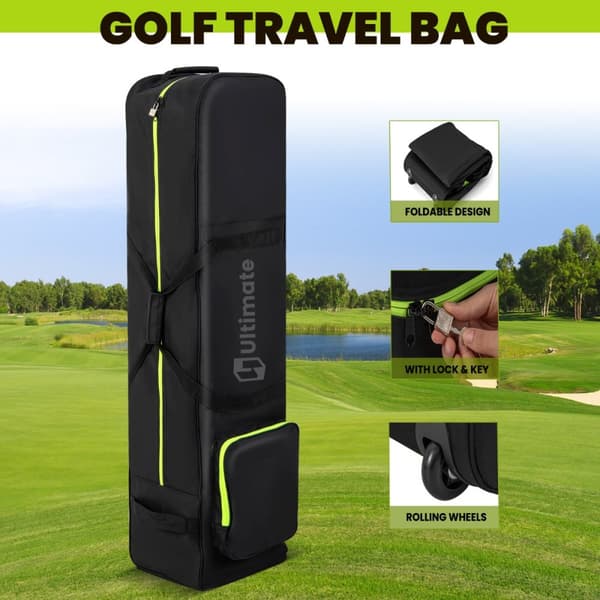 Golfrejsetaske, 31,5x25,5x128 cm, Sort