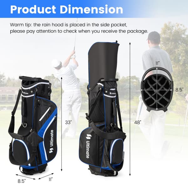 Golf Stand Bag, 11x8.5x33 tuumaa, Sininen