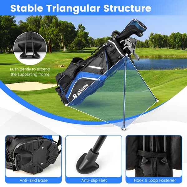 Golf Stand Bag, 11x8.5x33 tuumaa, Sininen