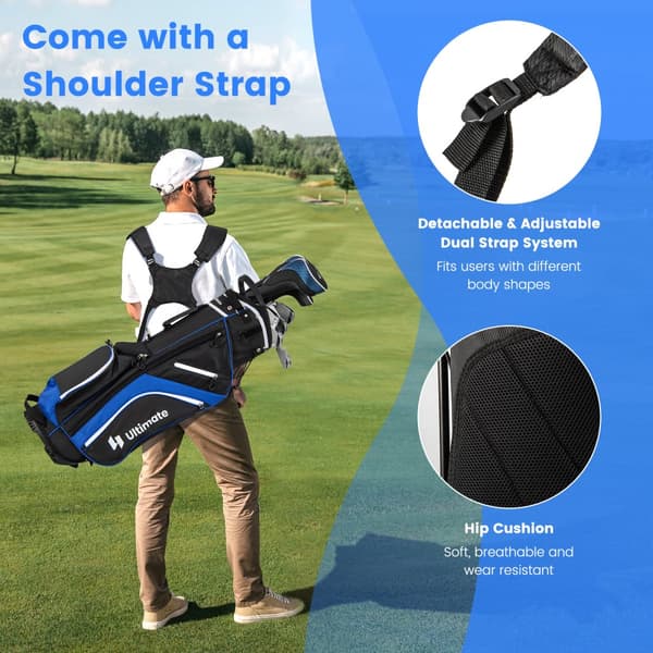 Golf Stand Bag, 11x8.5x33 tuumaa, Sininen