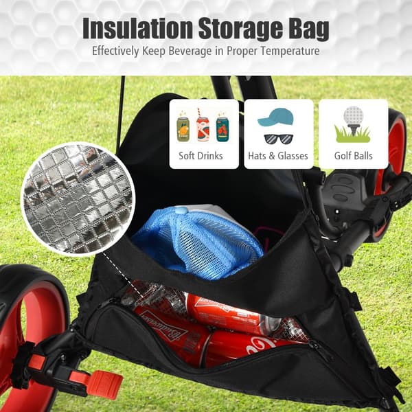 Golfvagn, 47,5x27,5x39-45 tum, Röd
