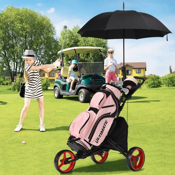 Golfkärry, 47,5x27,5x39-45 tuumaa, punainen