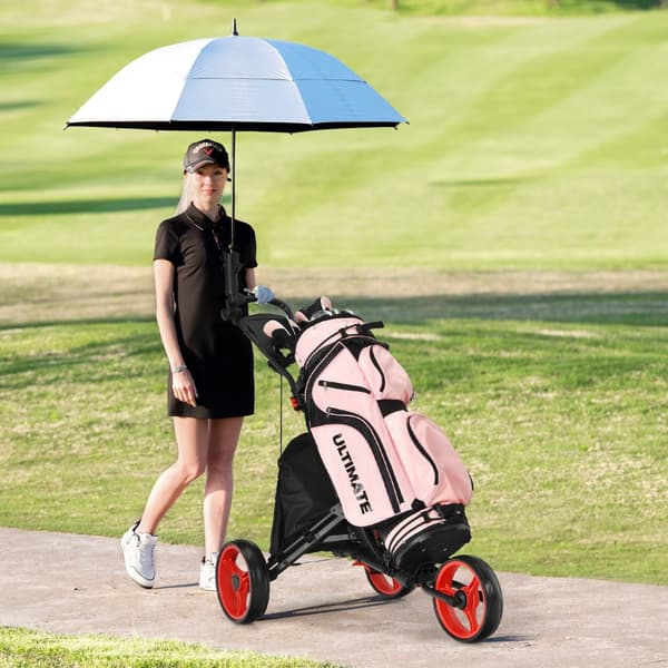 Golfkärry, 47,5x27,5x39-45 tuumaa, punainen