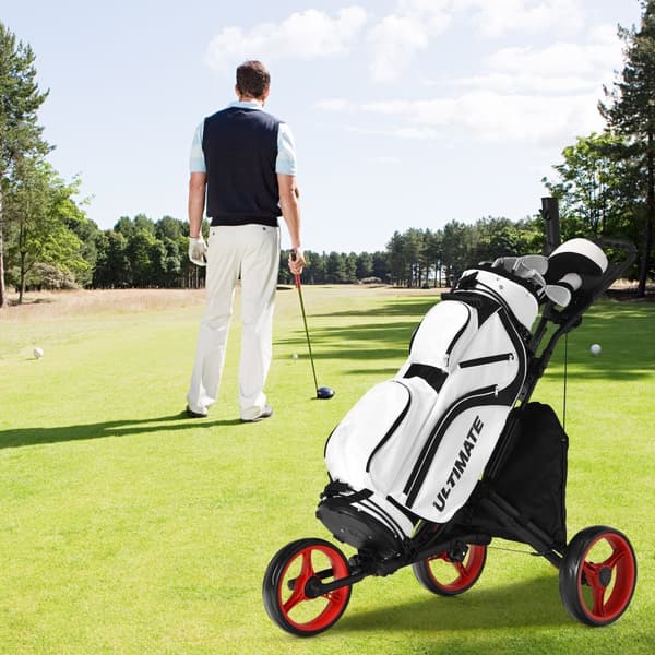 Golfkärry, 47,5x27,5x39-45 tuumaa, punainen