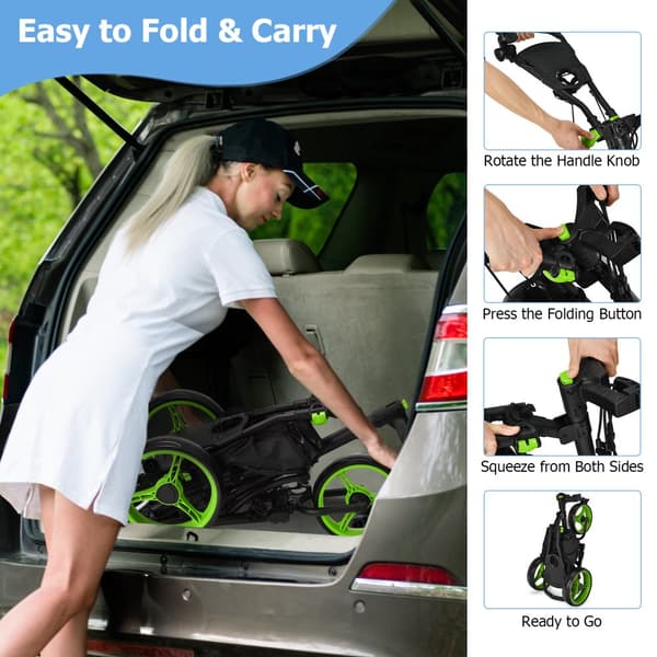 Golfvagn, 47,5x27,5x39-45 tum, Grön