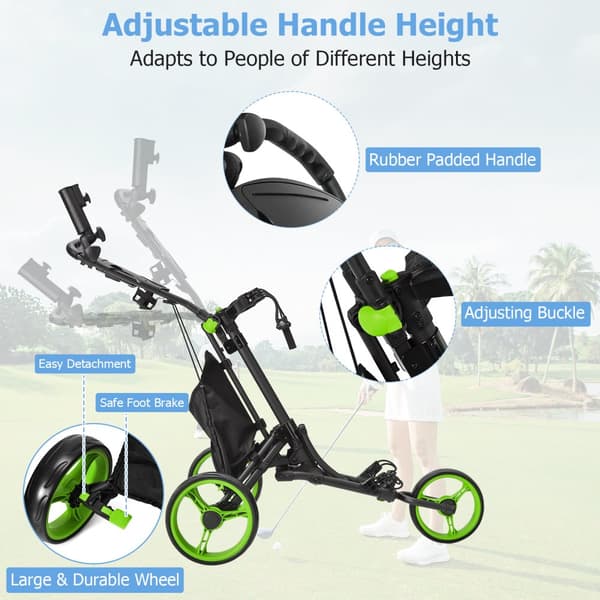 Golfvagn, 47,5x27,5x39-45 tum, Grön