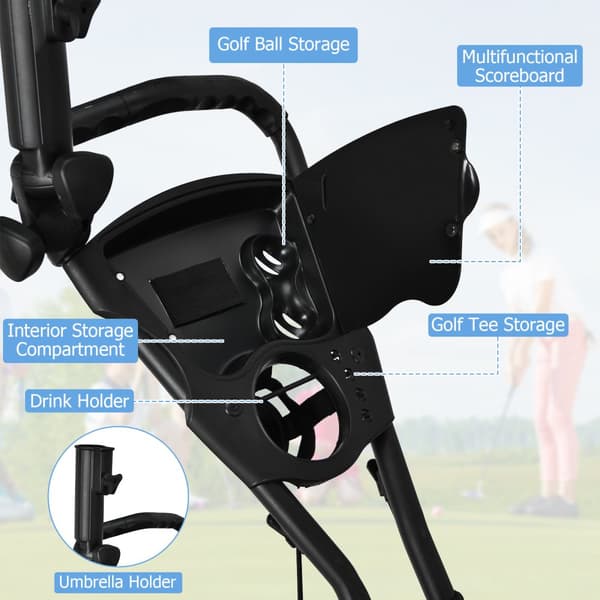 Golfvagn, 47,5x27,5x39-45 tum, Grön