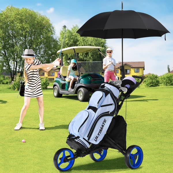 Golf Push Cart, 47,5x27,5x39-45 tommer, Blå