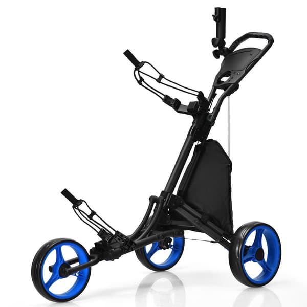Golf Push Cart, 47,5x27,5x39-45 tommer, Blå