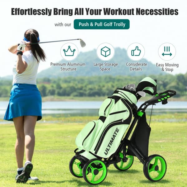 Golf Push Cart, 110x100x65 cm, Grøn