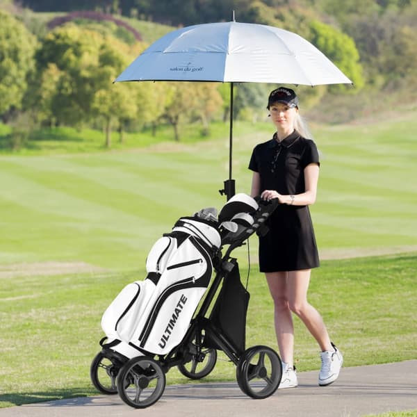 Golf Push Cart, 110,5x100,5x64,8 cm, Grå